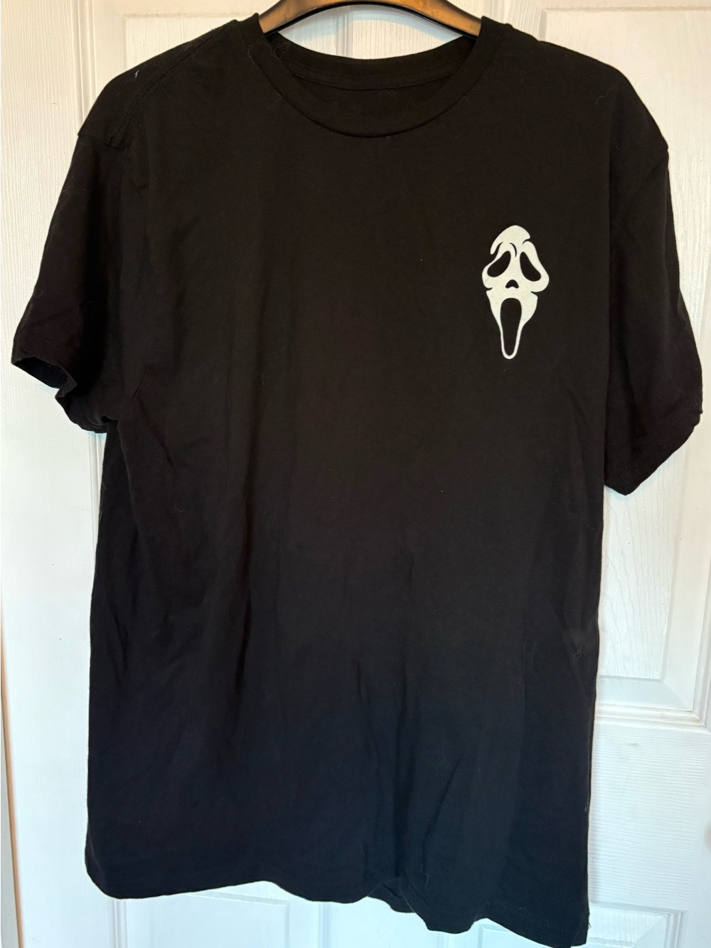 Black Graphic T-Shirt with Ghostface Print